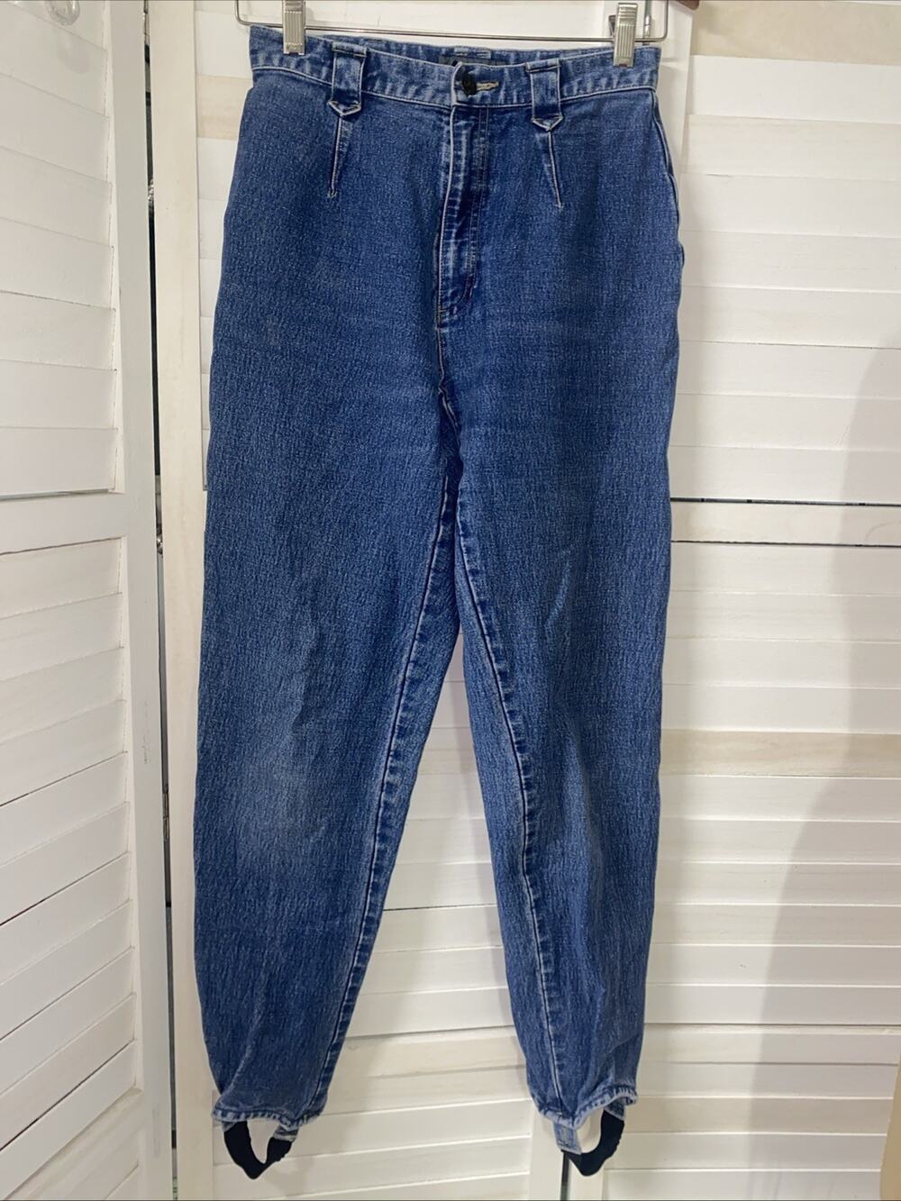 Vintage 80s Lizwear Womens Jeans Small Tapered High Waist Mom Denim Stirrup Leg
